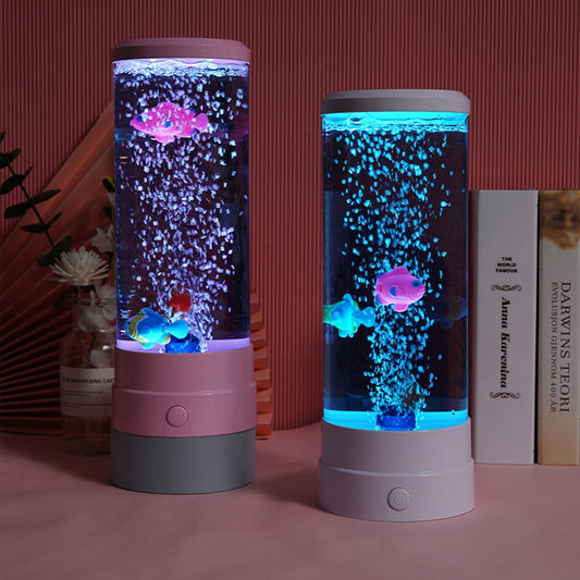 Add a Pop of Color and Fun to Your Space with the USB Colorful Bubble Fish Lamp LED Nightlight for a Relaxing Atmosphere